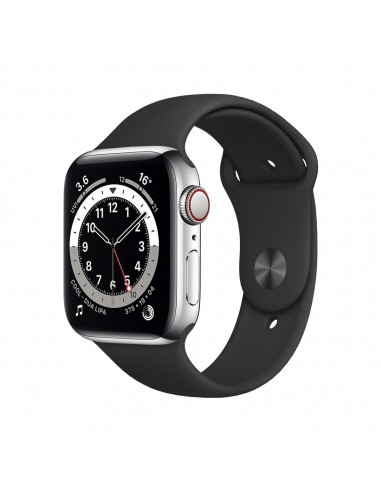 Apple Watch Series 6 Boîtier en acier inoxydable 44mm - Argent est présent 