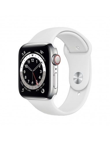 Apple Watch Series 6 Boîtier en acier inoxydable 44mm - Argent 50% de réduction en Octobre 2024