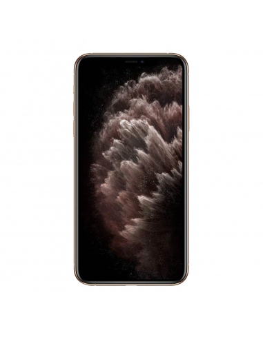 iPhone 11 Pro Max 256 Go - Or - Débloqué avec étui en cuir pour iPhone 11 Pro Max - Marron - Batterie Optimisée les ligaments